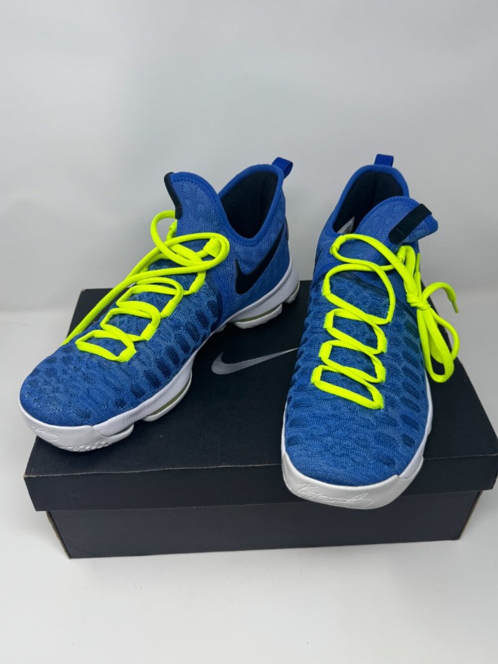 Nike KD 9 Elite Blue Volt Basketball Shoes Size 10 w/ Box